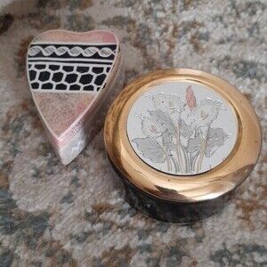 art of chokin calla lily 24k gold dish jewelry heart trinket box kenya african